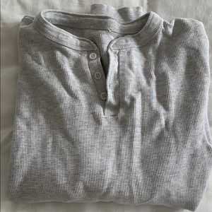 Brandy Melville V Neck Waffle Top with Buttons